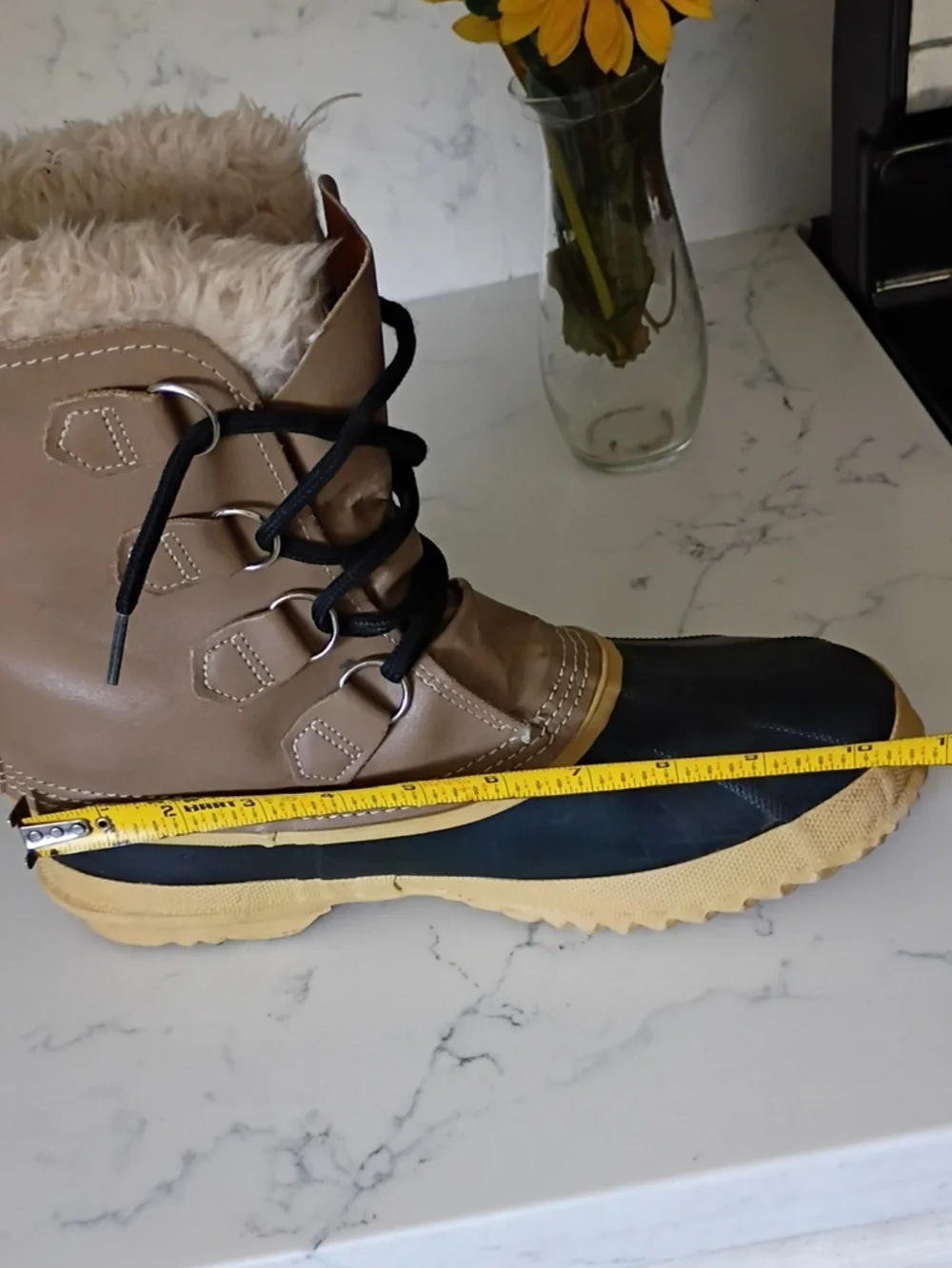 Sorel Caribou  Men's Waterproof Winter Duck Boots - Black and Tan